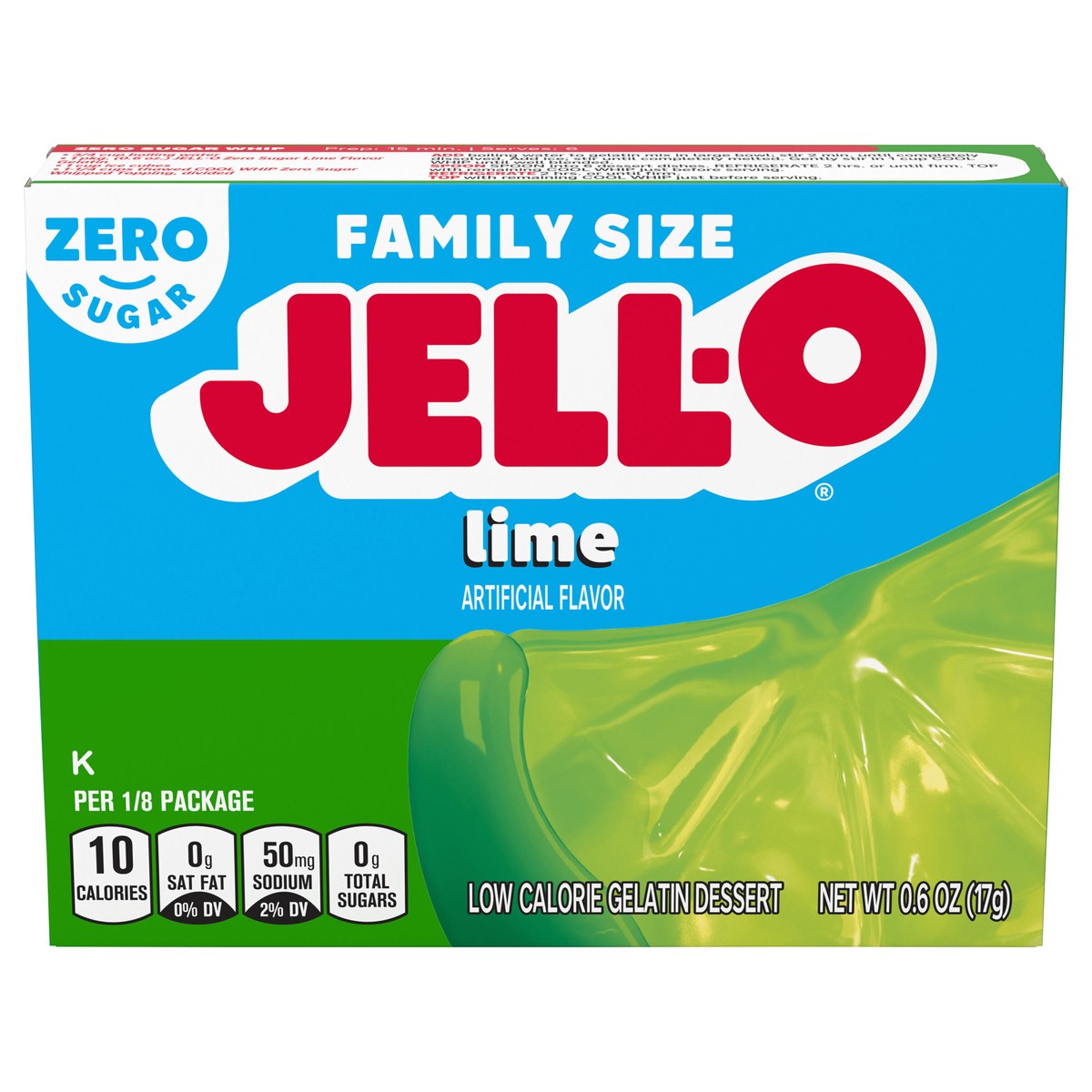 slide 1 of 5, Jell-O Lime Sugar Free Gelatin Mix, 0.6 oz Box, 