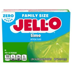 Jell-O Lime Artificially Flavored Zero Sugar Low Calorie Gelatin Dessert Mix