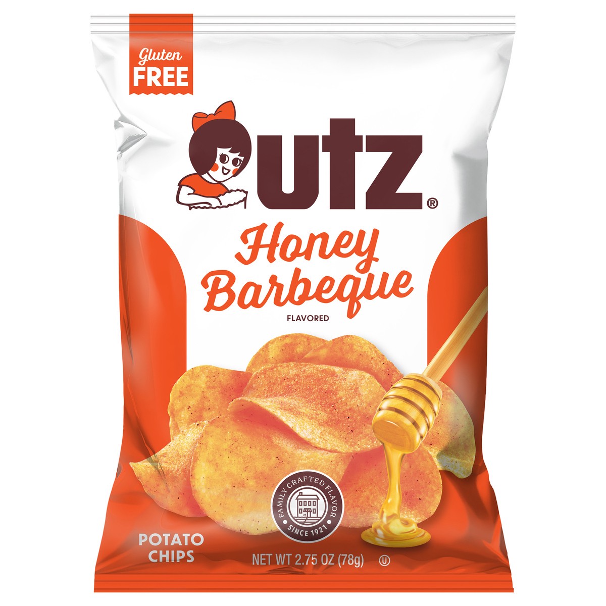 slide 1 of 11, Utz Honey Barbeque Flavored Potato Chips 2.75 oz, 2.75 oz