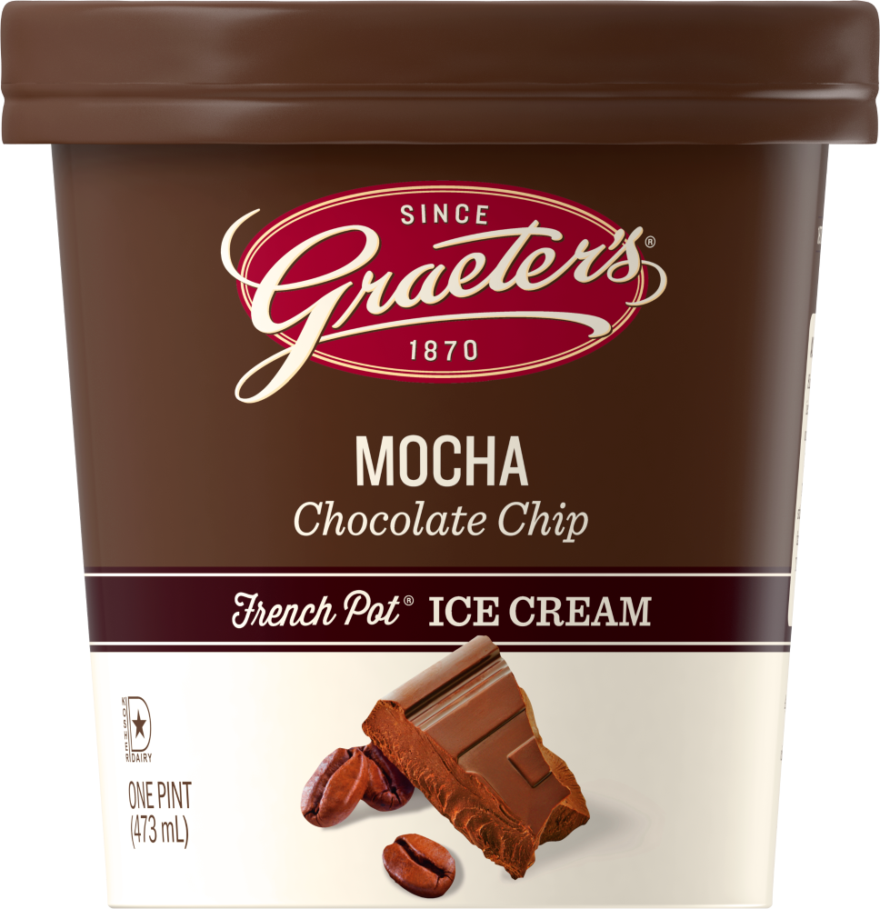 slide 1 of 1, Graeter's Mocha Chocolate Chip Ice Cream, 1 pint