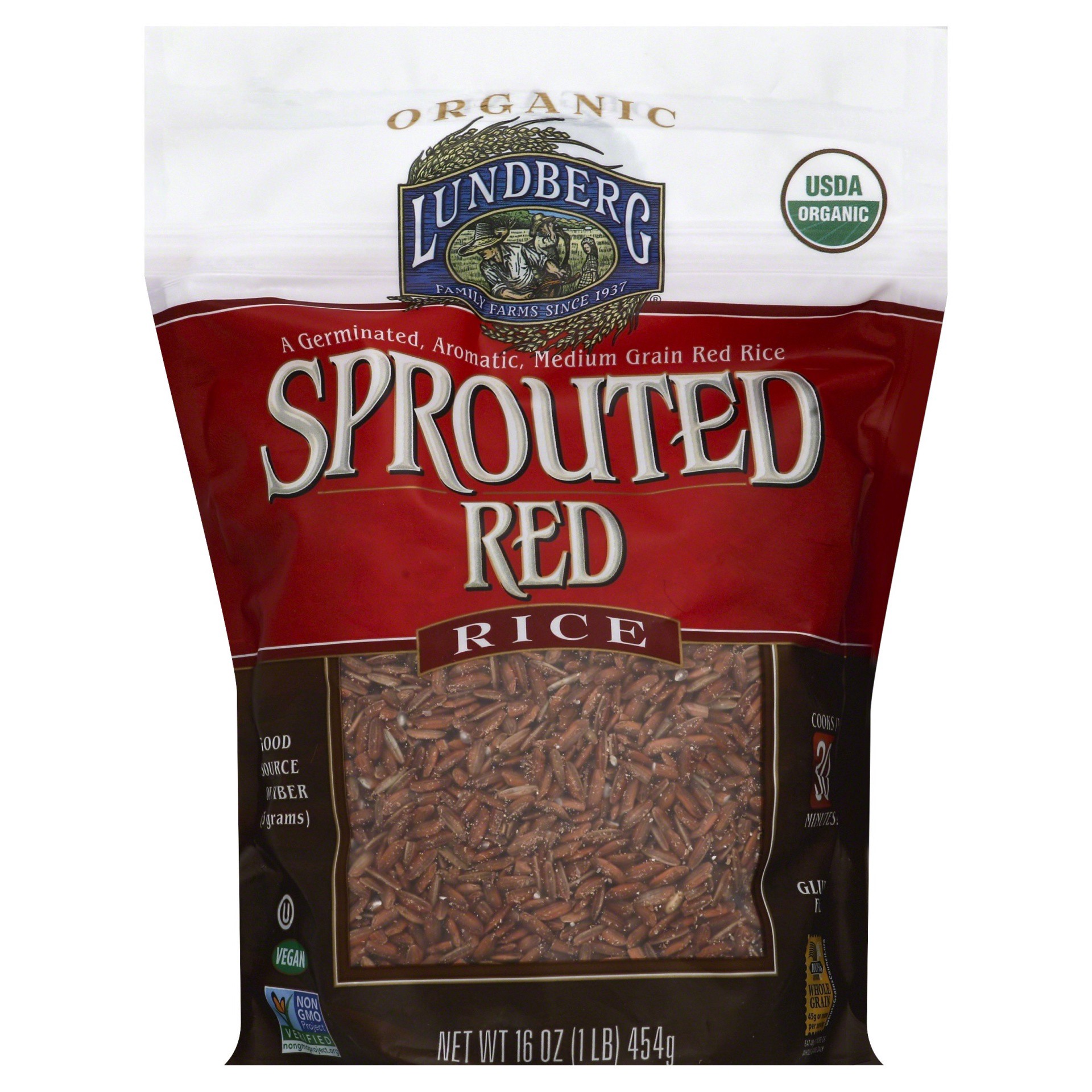 slide 1 of 6, Lundberg Sprouted Red Rice, 16 oz