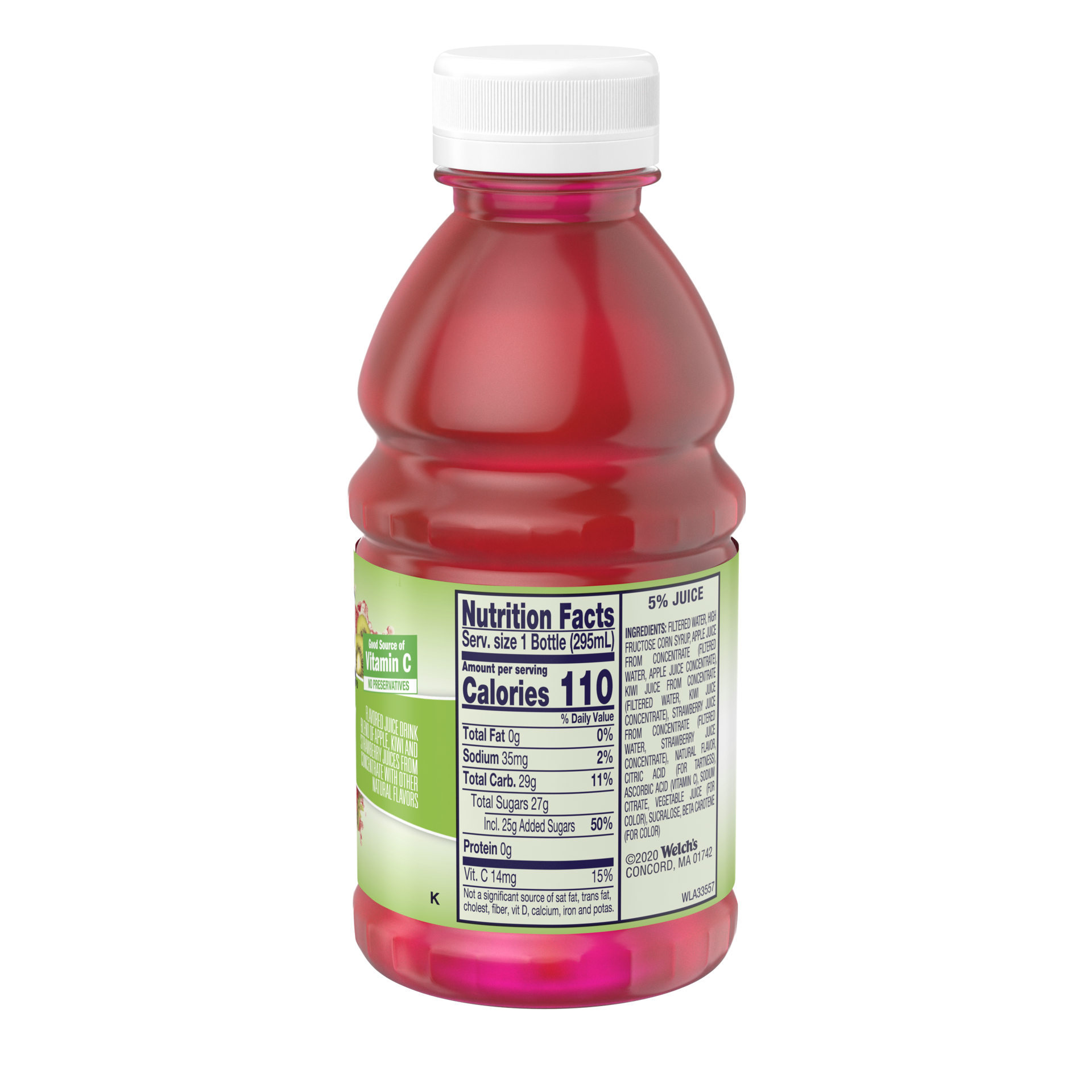 slide 4 of 4, Welch's Strawberry Kiwi Juice Drink, 10 fl oz On-the-Go Bottle, 1 ct