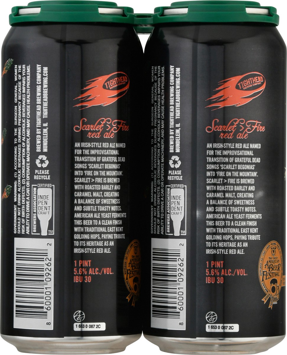 slide 3 of 9, Tighthead Brewing Company, Scarlet Fire, 4Pk, 1 pint