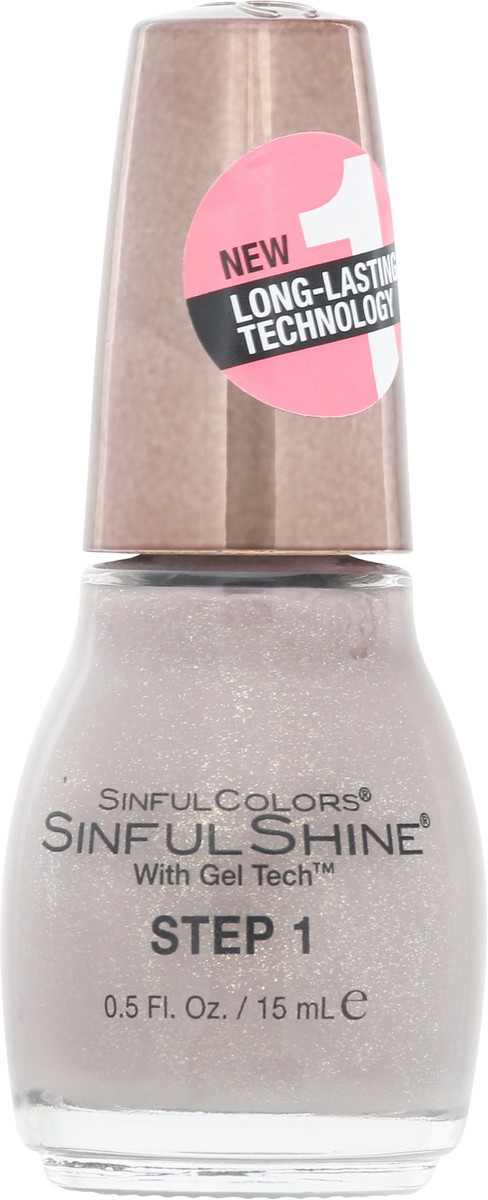 slide 1 of 9, Sinful Colors Sinful Shine Prosecco 2653 Step 1 Nail Polish with Gel Tech 0.5 fl oz, 0.5 fl oz