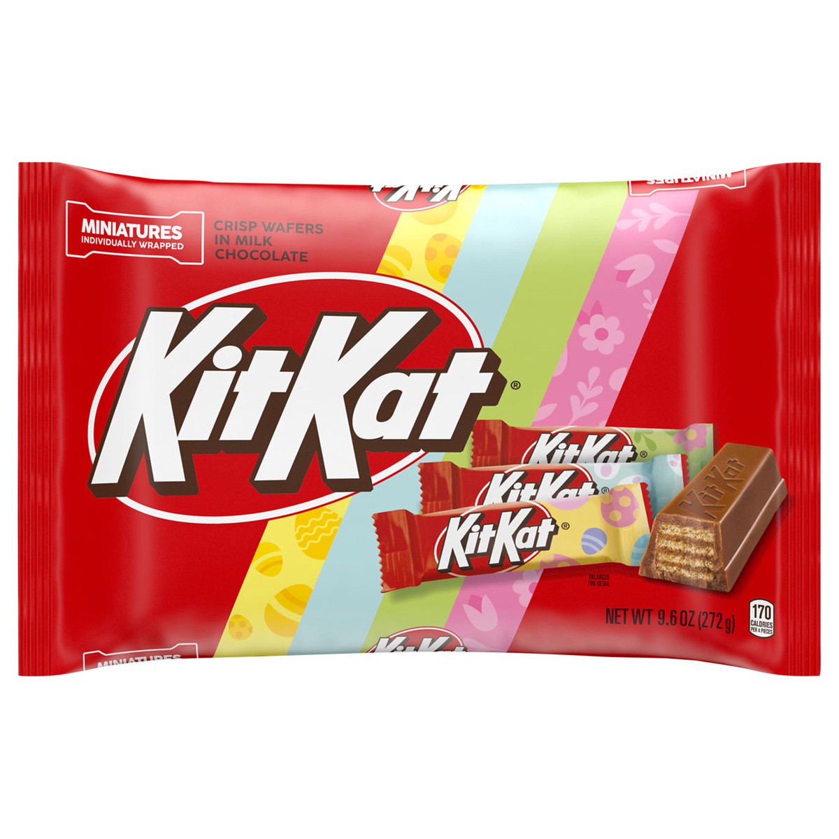 slide 1 of 5, KIT KAT Miniatures Milk Chocolate Wafer, Easter Candy Bag, 9.6 oz, 9.6 oz