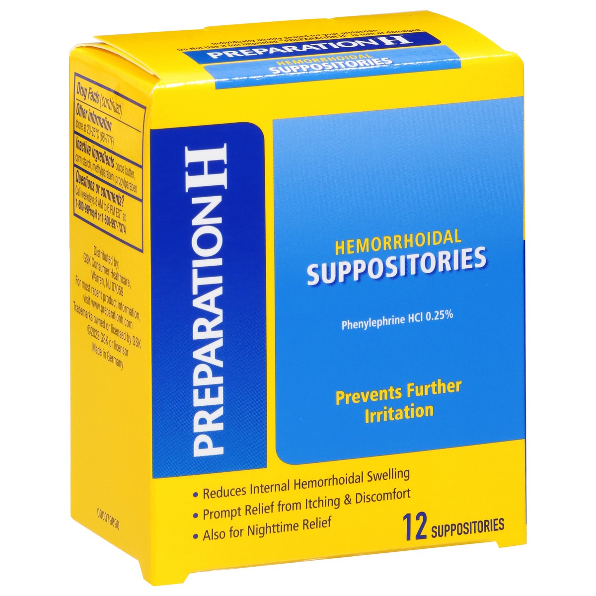 slide 6 of 9, Preparation H Hemorrhoid Suppositories - 12 Ct, 12 ct