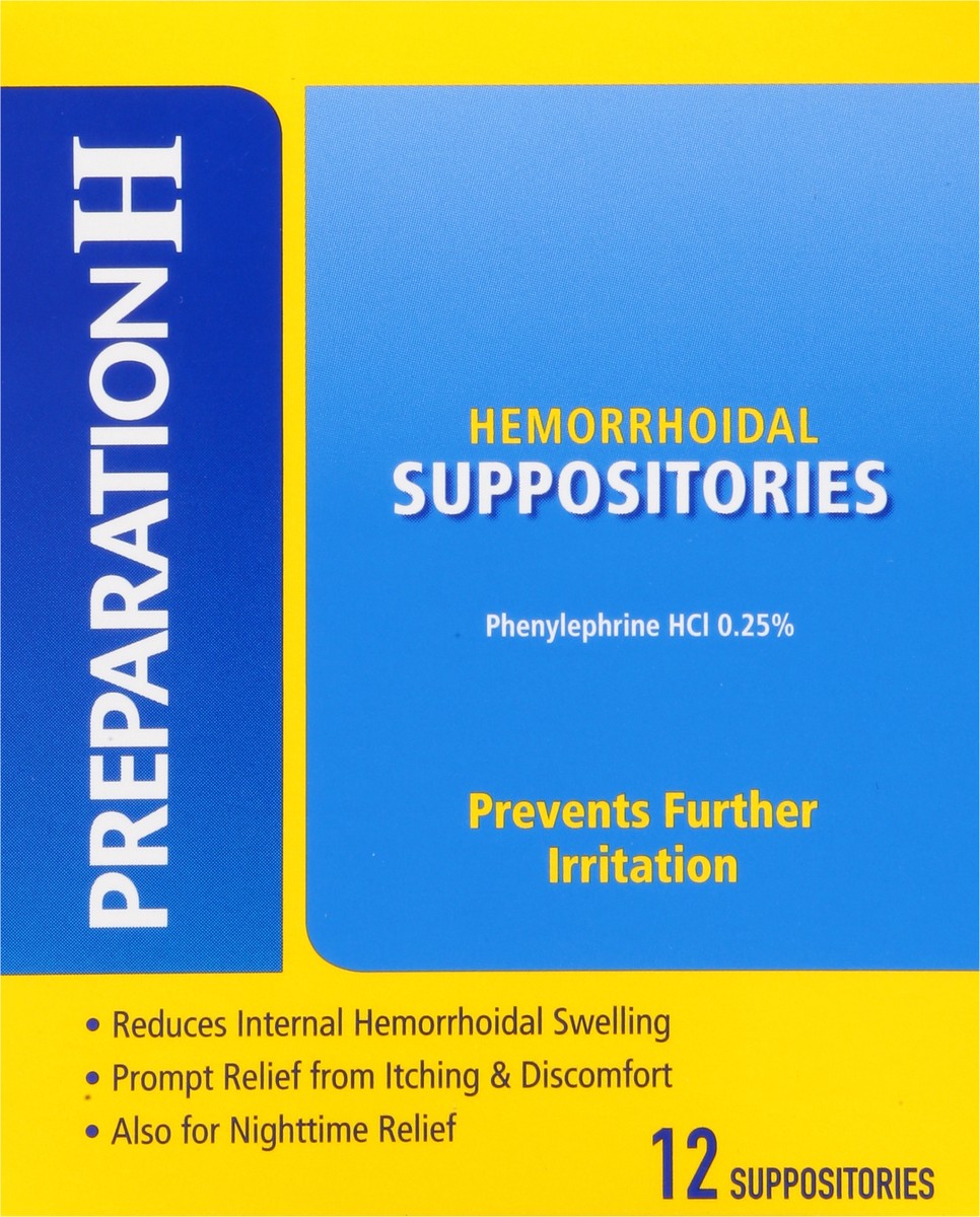 slide 3 of 9, Preparation H Hemorrhoid Suppositories - 12 Ct, 12 ct