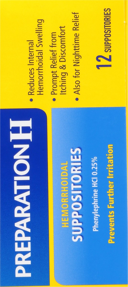 slide 5 of 9, Preparation H Hemorrhoid Suppositories - 12 Ct, 12 ct