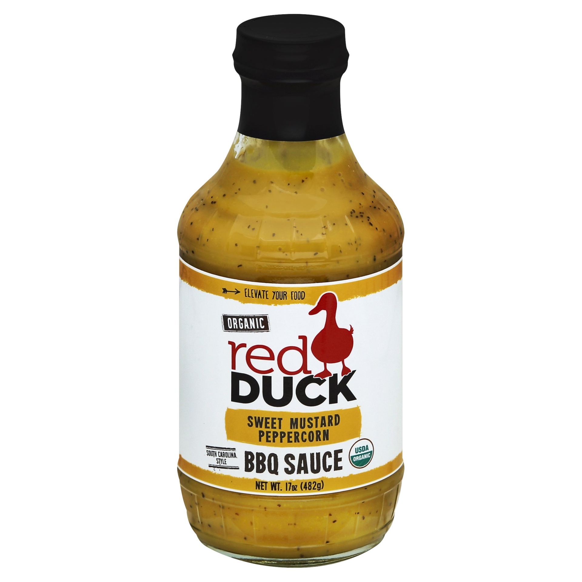 slide 1 of 1, Red Duck Organic Sweet Mustard Peppercorn BBQ Sauce, 17 oz