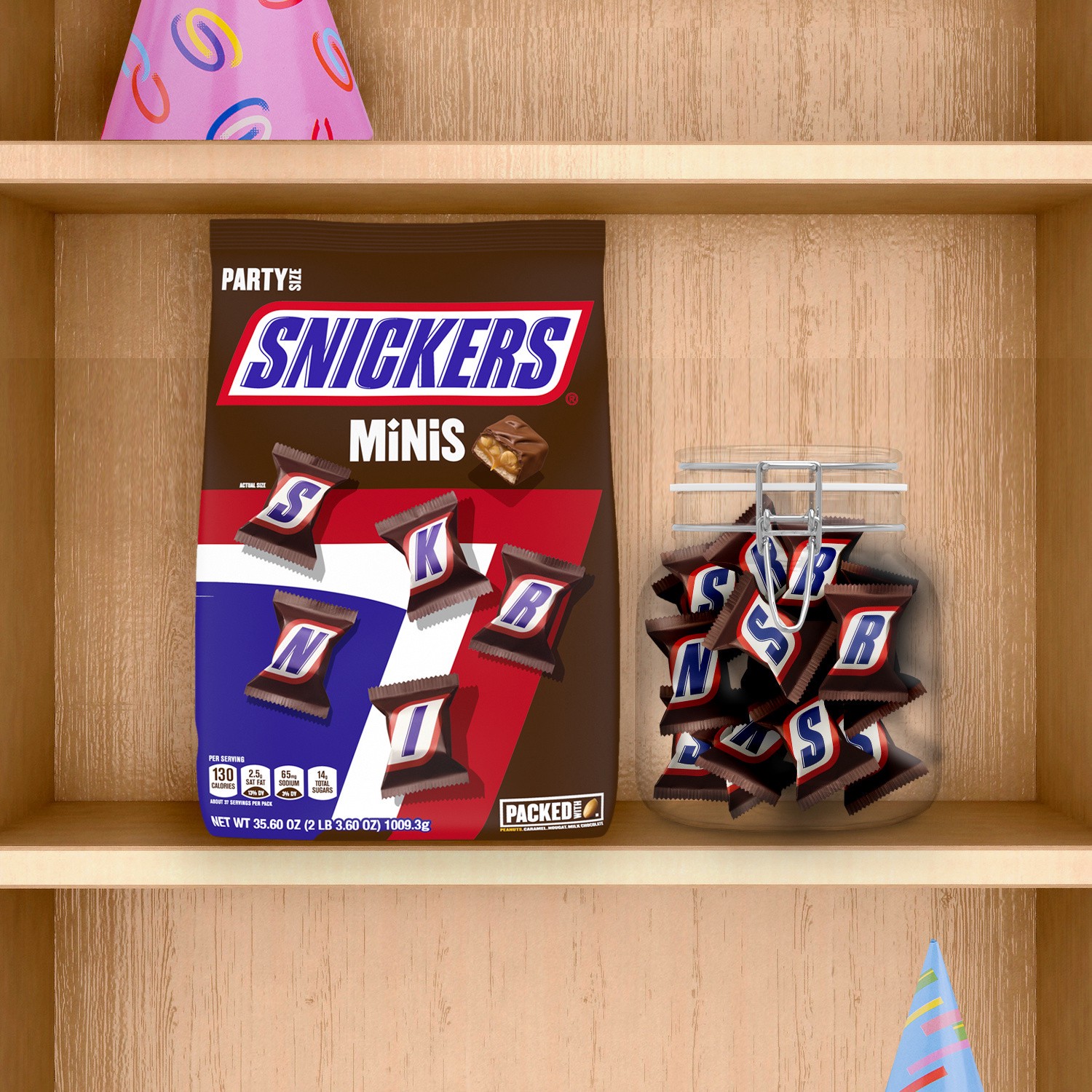 slide 6 of 8, SNICKERS Minis Size Milk Chocolate Candy Bar Bulk Assortment, 35.6 oz Bag, 35.6 oz