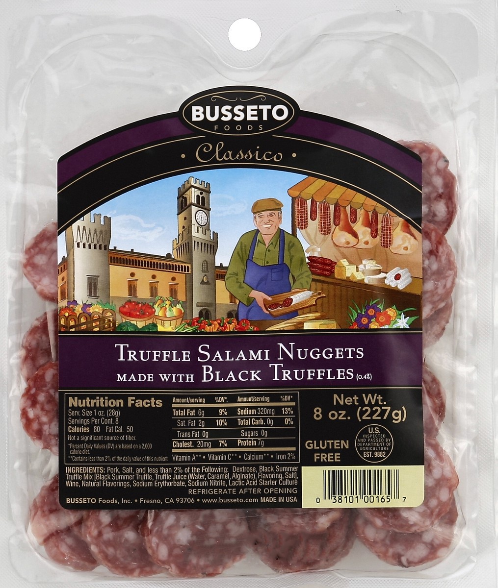 slide 1 of 6, Busseto Foods Salami Truffle Nuggets, 8 oz