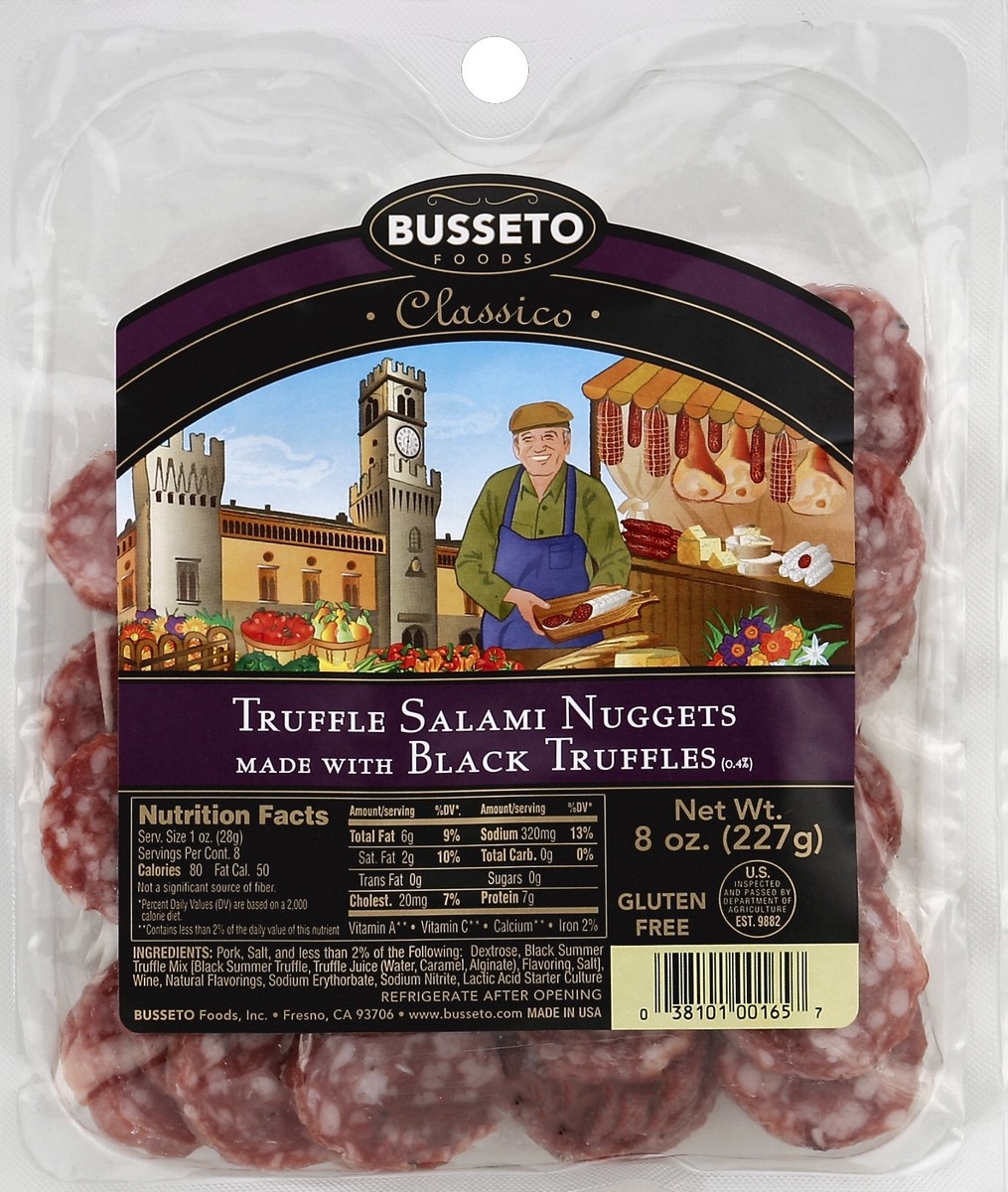 slide 1 of 6, Busseto Foods Nuggets Truffle Salami 8 oz, 8 oz