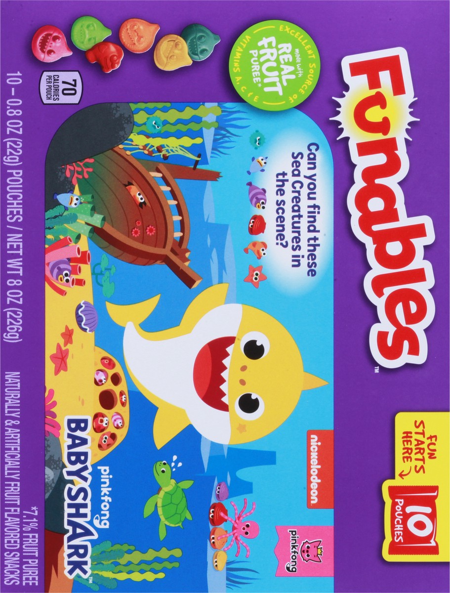 slide 2 of 9, Funables Baby Shark Fruit Flavored Snacks - 8 oz, 10 ct
