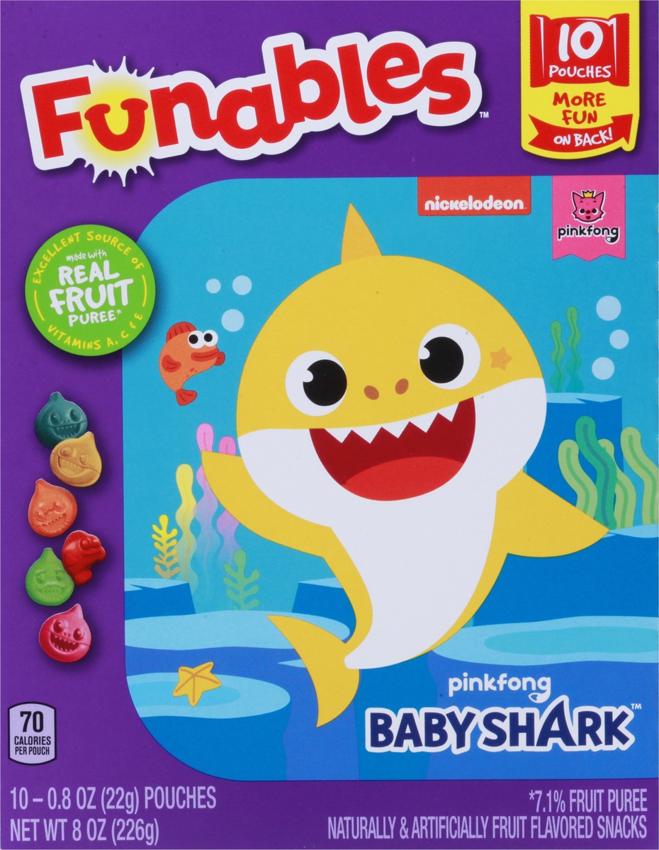 slide 5 of 9, Funables Baby Shark Fruit Flavored Snacks - 8 oz, 10 ct