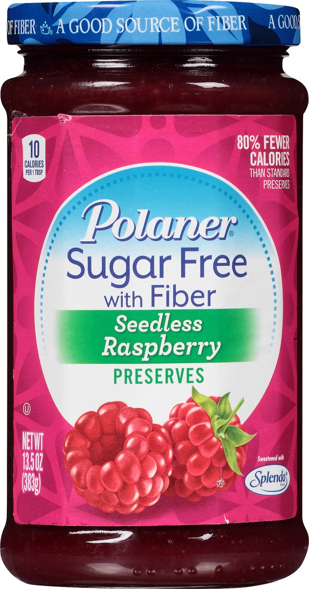 slide 6 of 7, Polaner Sugar Free with Fiber Seedless Raspberry Preserves 13.5 oz, 13.5 oz