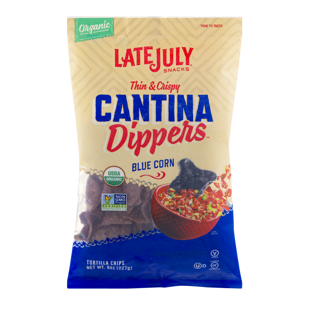 slide 1 of 1, Late July Cantina Dippers White Corn Thin & Crispy Tortilla Chips, 8 oz