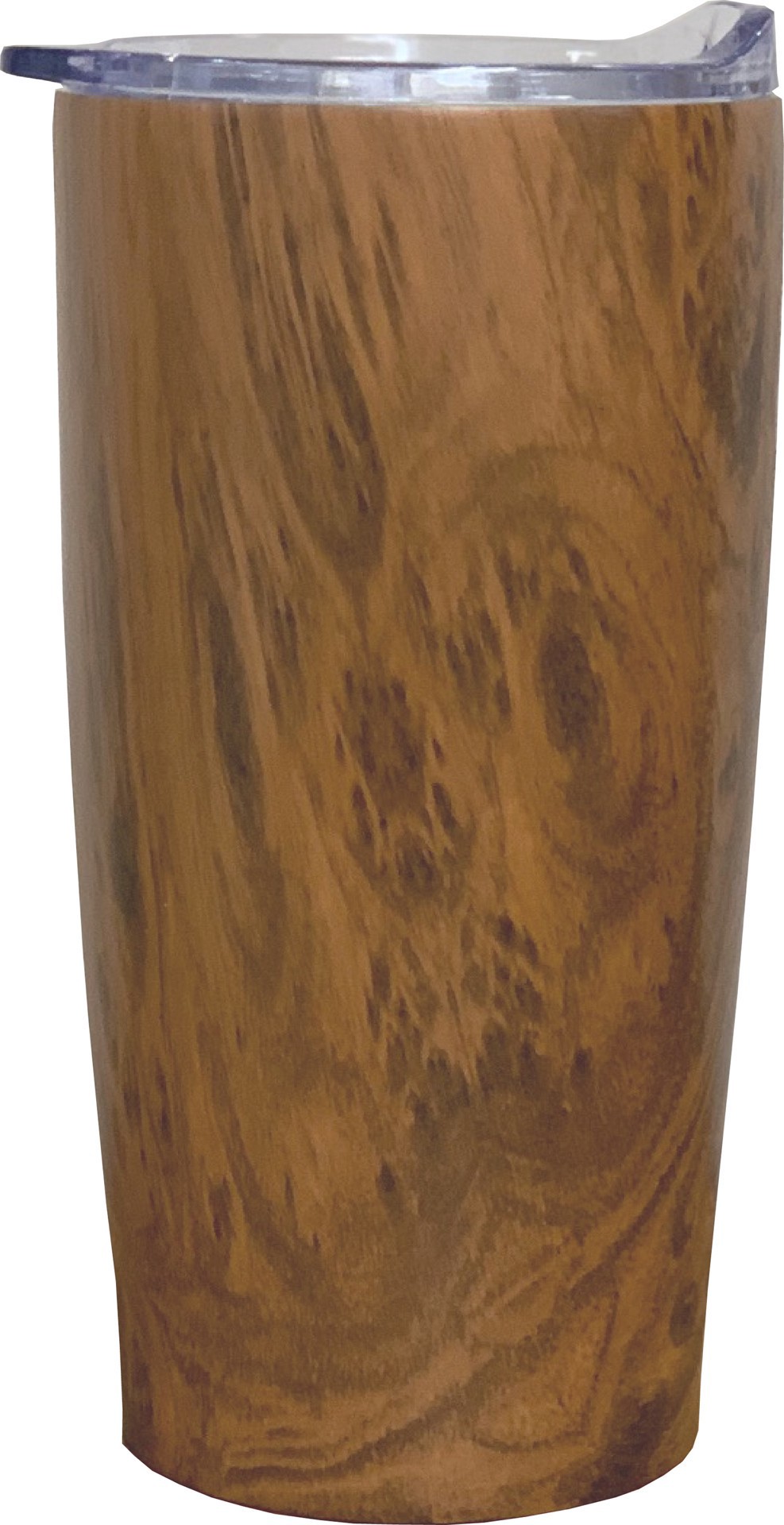 slide 1 of 1, Wood Look Doublewall Vacuum Insulated Stainless Steel Tumbler With Lid, 20 oz