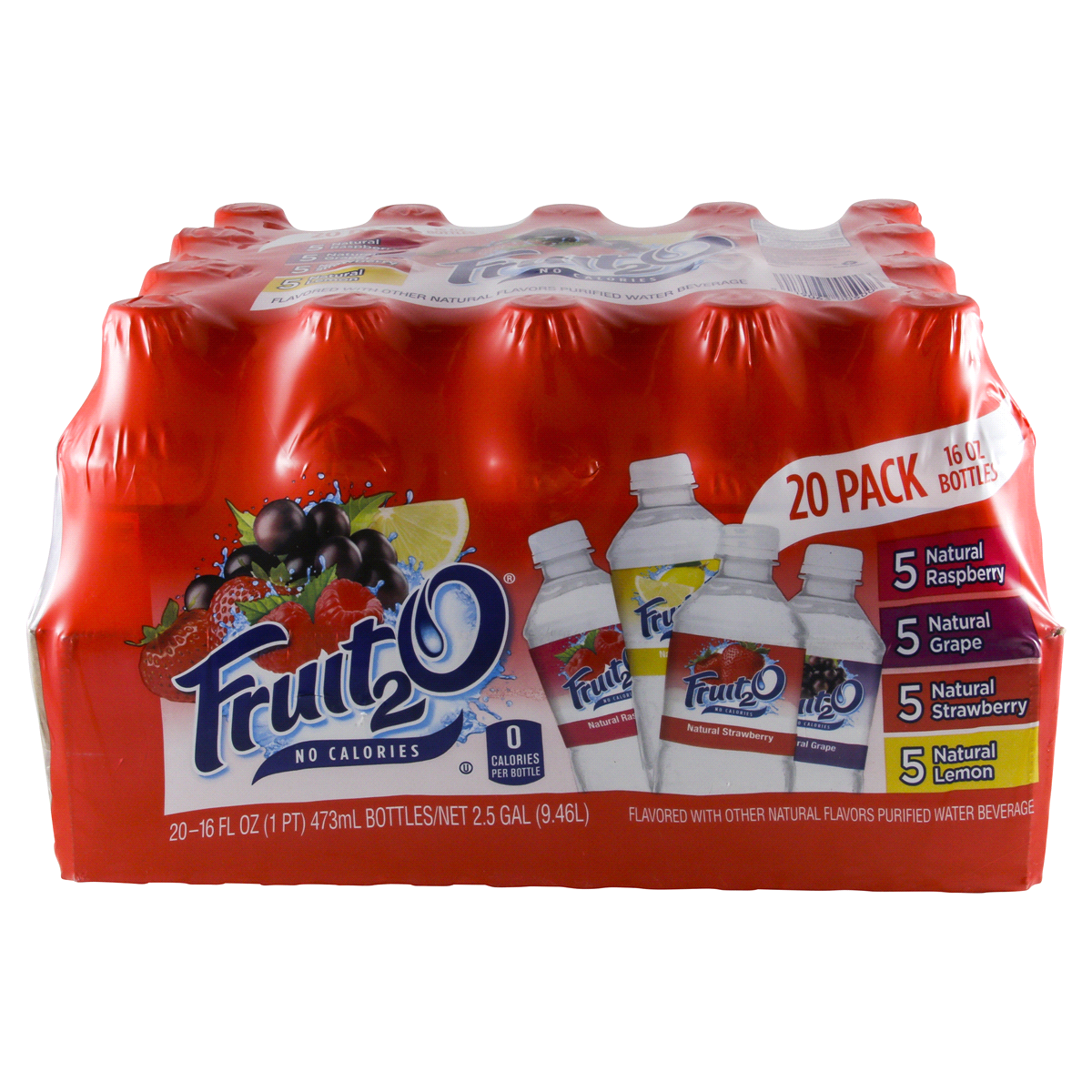 slide 1 of 1, Fruit2O Fruit Variety Pack Purified Water Beverage, 20 ct; 16 fl oz