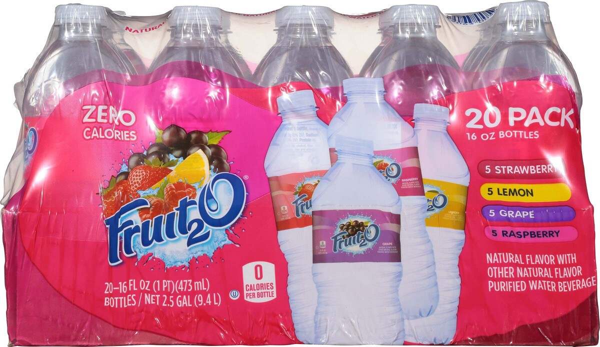 slide 2 of 9, Fruit2O 20 Pack Purified Water Beverage 20 ea - 20 ct, 20 ct; 16 fl oz