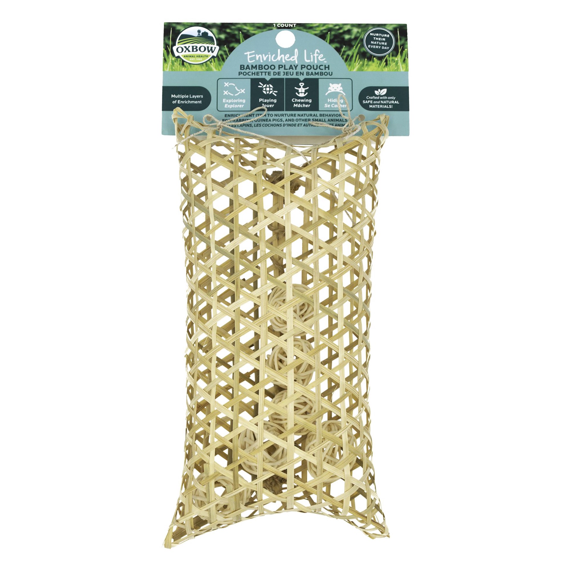 slide 1 of 1, Oxbow Enriched Life Bamboo Small Pet Play Pouch, 1 ct