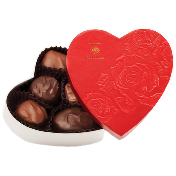 slide 1 of 1, Abdallah Candies Valentine's Assorted Chocolates Foil Heart Box, 2 oz
