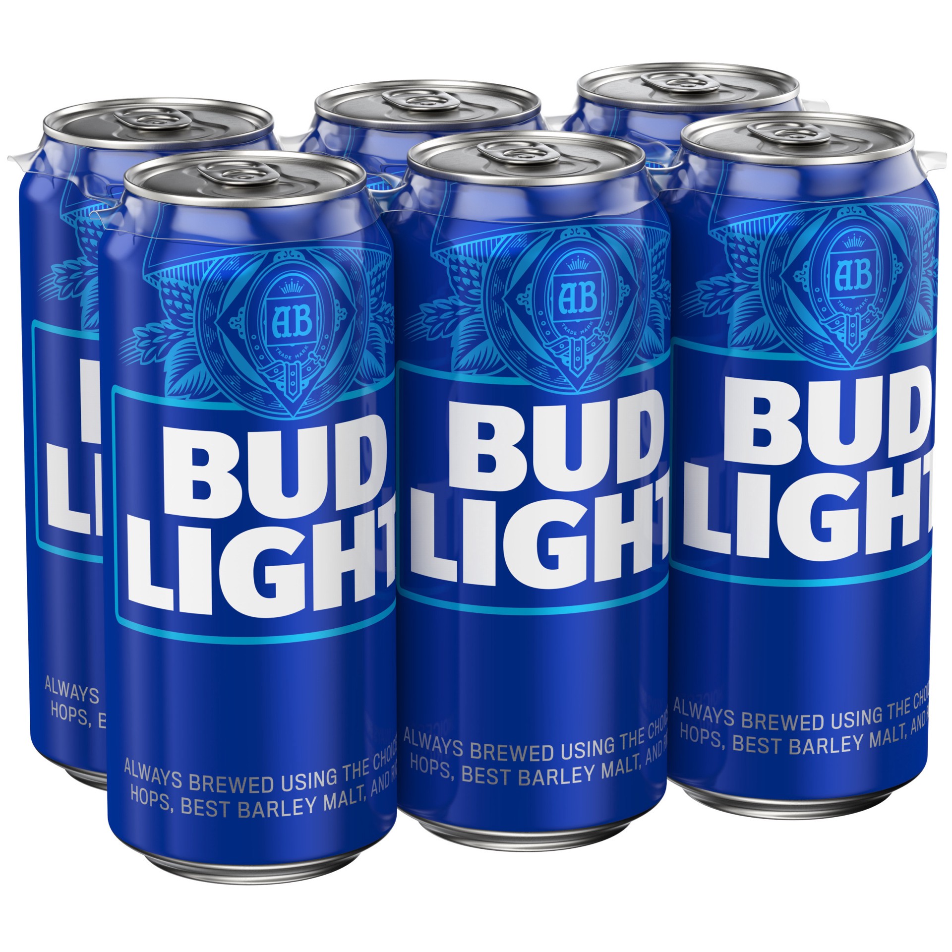 slide 1 of 7, Bud Light Beer, 6 Pack Beer, 16 FL OZ Cans, 96 fl oz