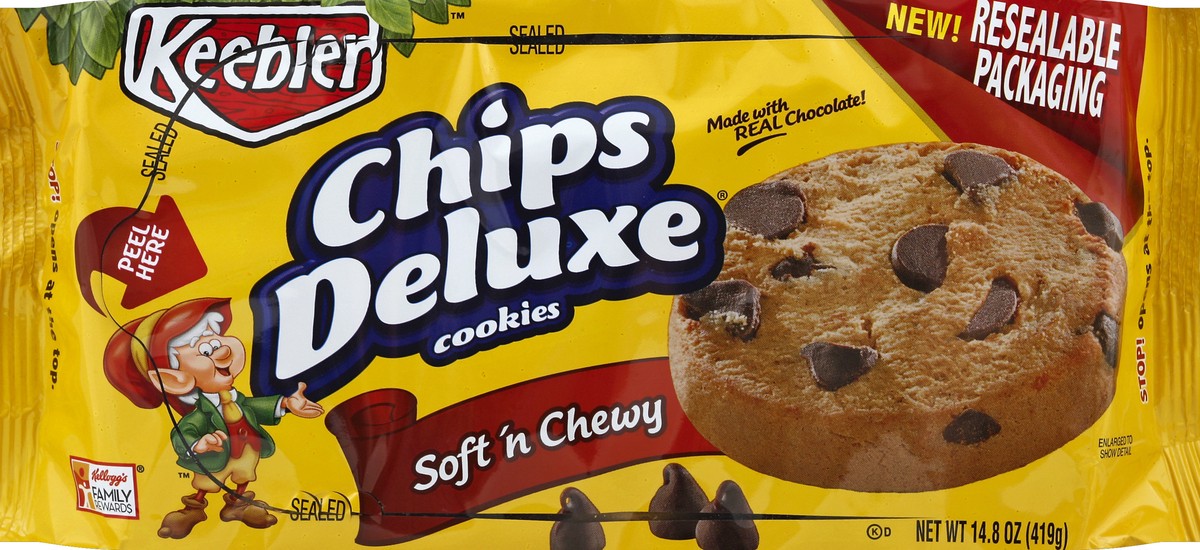 slide 5 of 6, Keebler Chips Deluxe Soft 'n Chewy Cookies, 14.8 oz