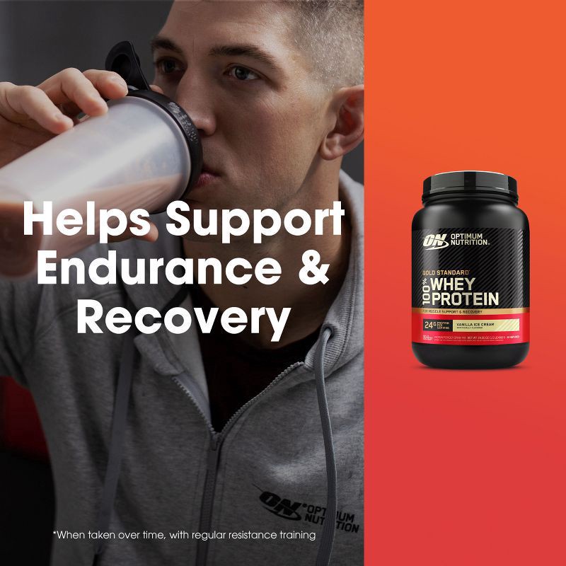 slide 12 of 14, Optimum Nutrition Gold Standard 100 Percent Optimal Nutrition, Gold Standard 100% WHEY, Vanilla Ice Cream, 1.5 LB, 1.54 lb