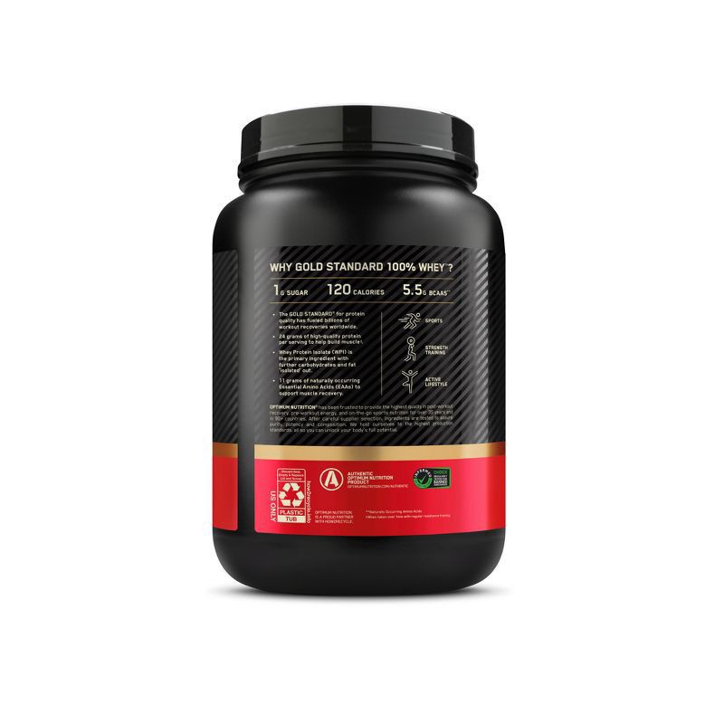 slide 2 of 14, Optimum Nutrition Gold Standard 100 Percent Optimal Nutrition, Gold Standard 100% WHEY, Vanilla Ice Cream, 1.5 LB, 1.54 lb