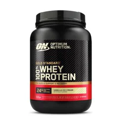 Optimum Nutrition Gold Standard 100 Percent Optimal Nutrition, Gold Standard 100% WHEY, Vanilla Ice Cream, 1.5 LB
