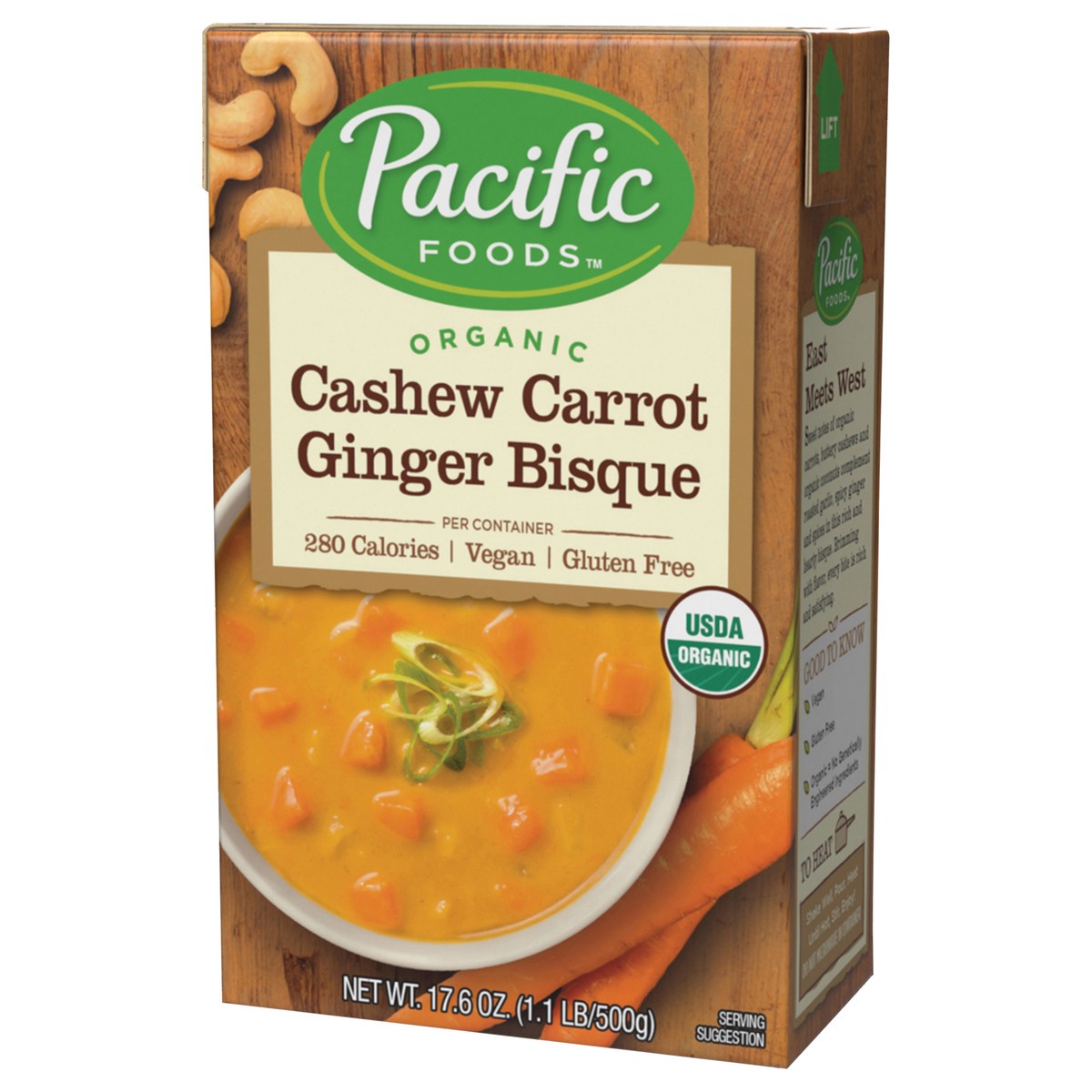 slide 4 of 8, Pacific Foods Organic Cashew Carrot Ginger Bisque, 17.6oz, 17.6 oz