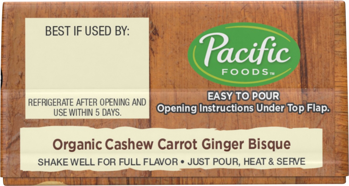 slide 6 of 8, Pacific Foods Organic Cashew Carrot Ginger Bisque, 17.6oz, 17.6 oz