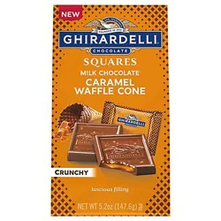 Ghirardelli Milk Chocolate Caramel Waffle Cone Squares Medium Bag - 4.1 Oz