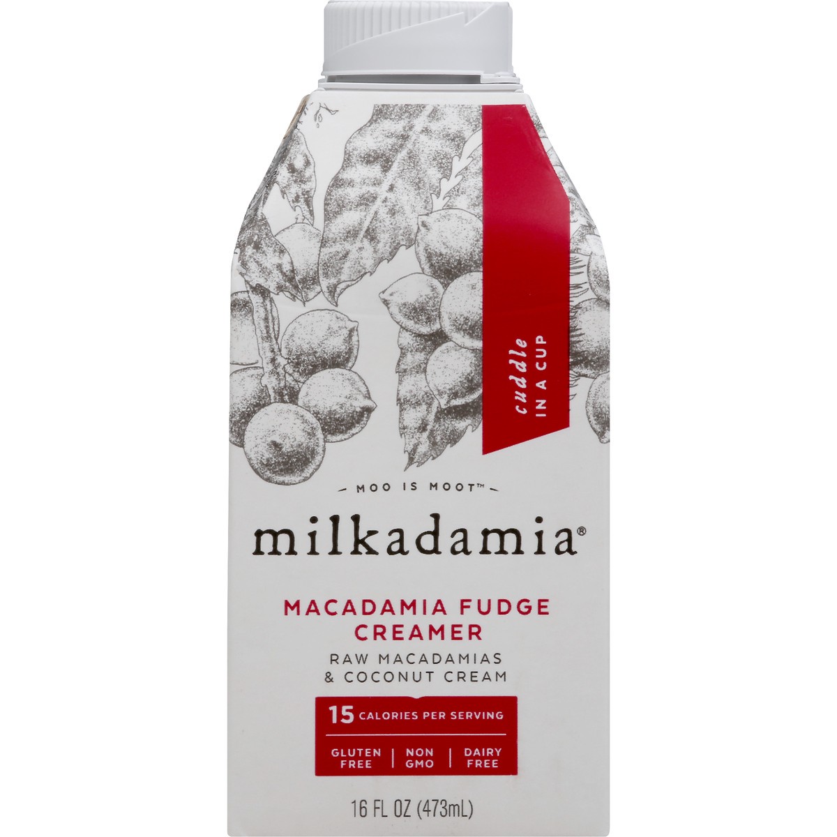 slide 13 of 13, Milkadamia Macadamia Milk Fudge Creamer, 16 fl oz