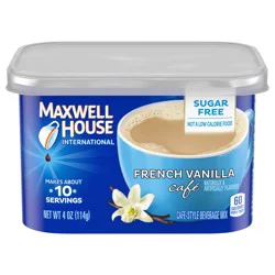 Maxwell House International French Vanilla Café-Style Sugar Free Instant Coffee Beverage Mix, 4 oz. Canister