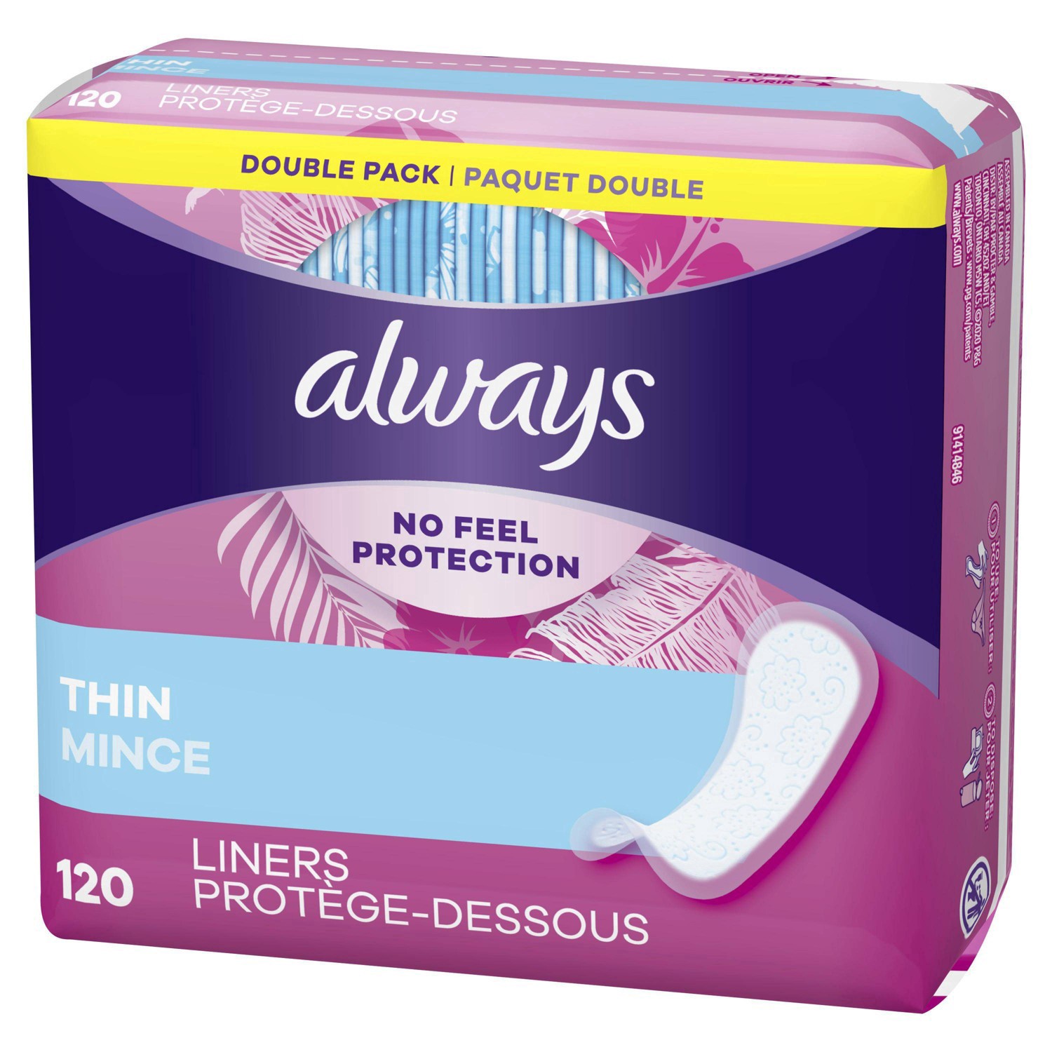 slide 2 of 87, Always Unscented Thin Daily Liners, 120 ct