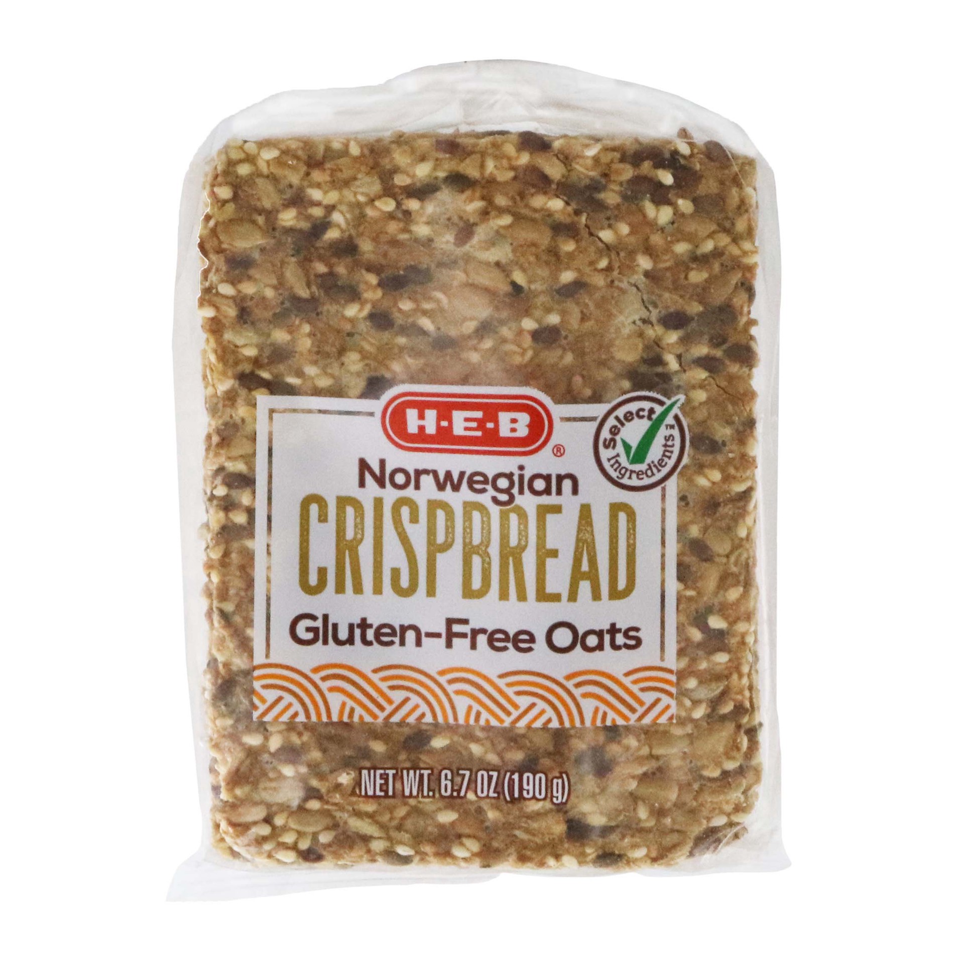 slide 1 of 1, H-E-B Norwegian Crispbread - Gluten-Free Oats, 8 ct