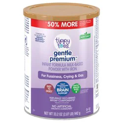 Tippy Toes 0-12 Months Gentle Premium Milk-Based Powder with Iron Infant Formula 33.2 oz