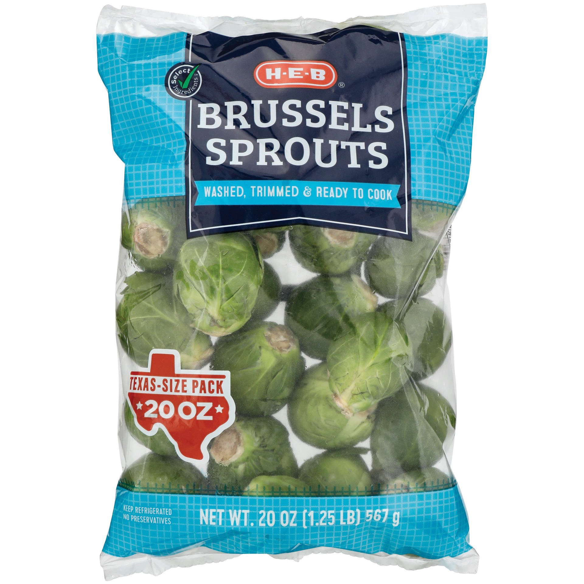 slide 1 of 1, H-E-B Fresh Brussels Sprouts - Texas-Size Pack, 20 oz