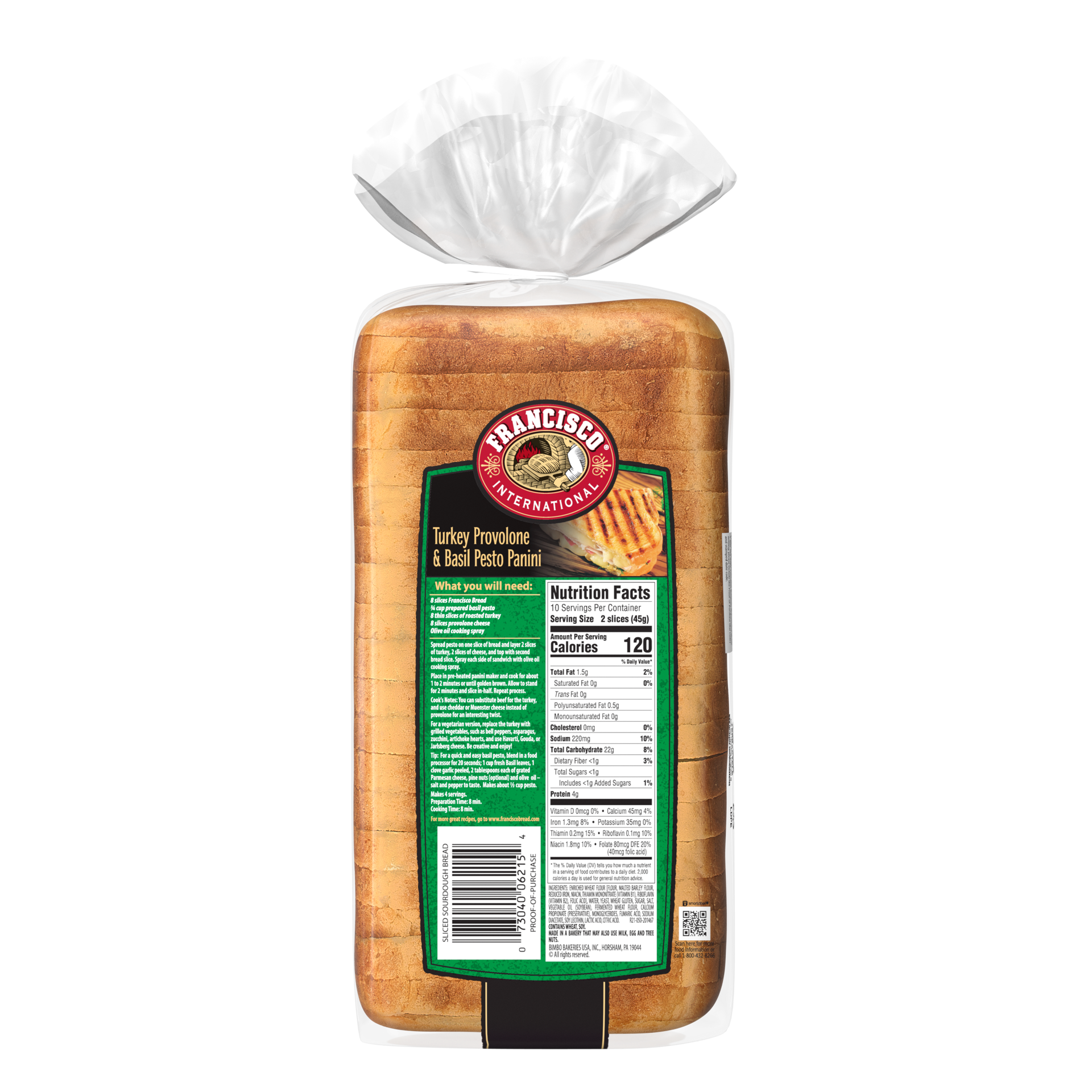 slide 4 of 5, Francisco Sourdough Bread, 16 oz, Pre-sliced Sourdough Bread, Bag, 16 oz