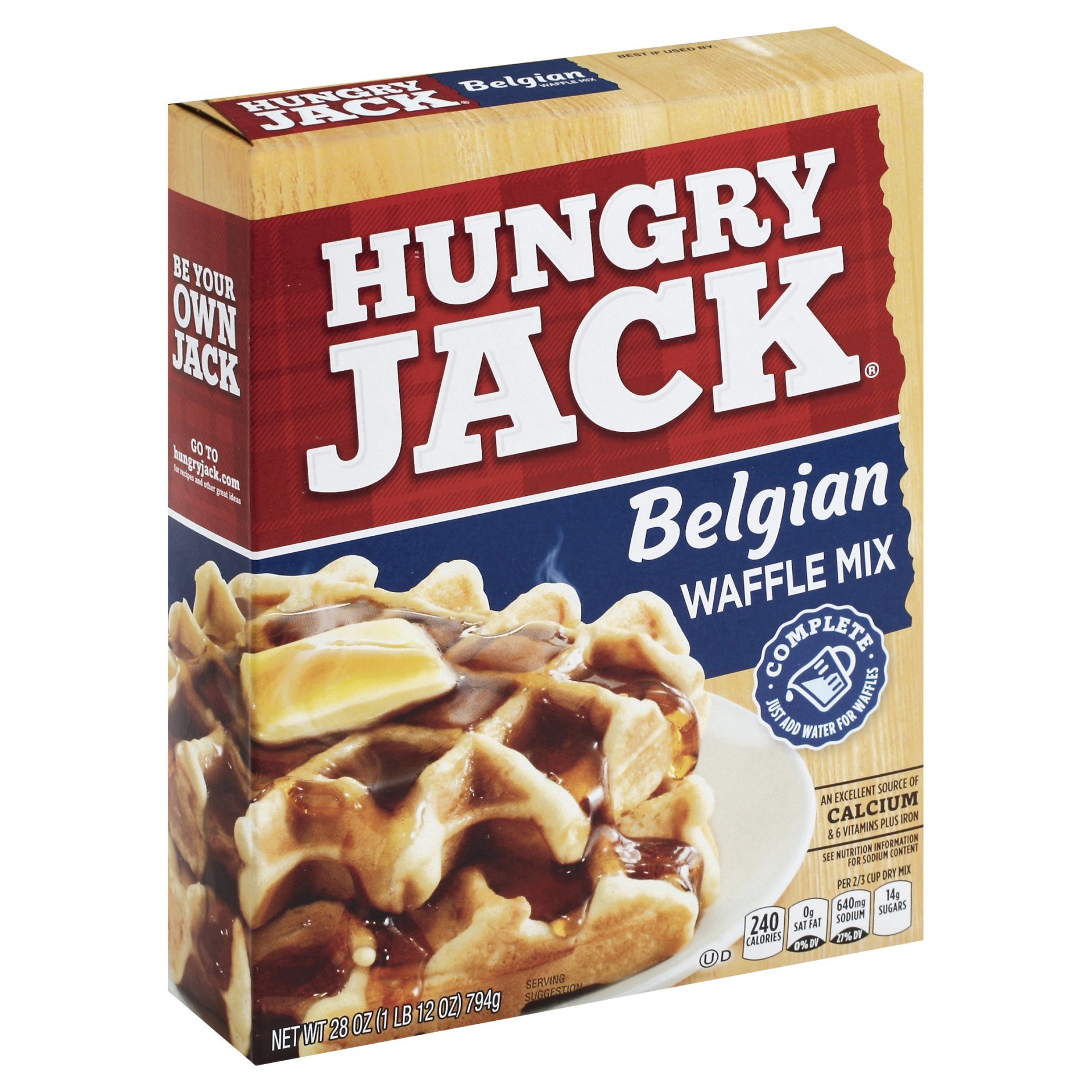 slide 1 of 2, Hungry Jack Belgian Waffle Mix, 28 oz