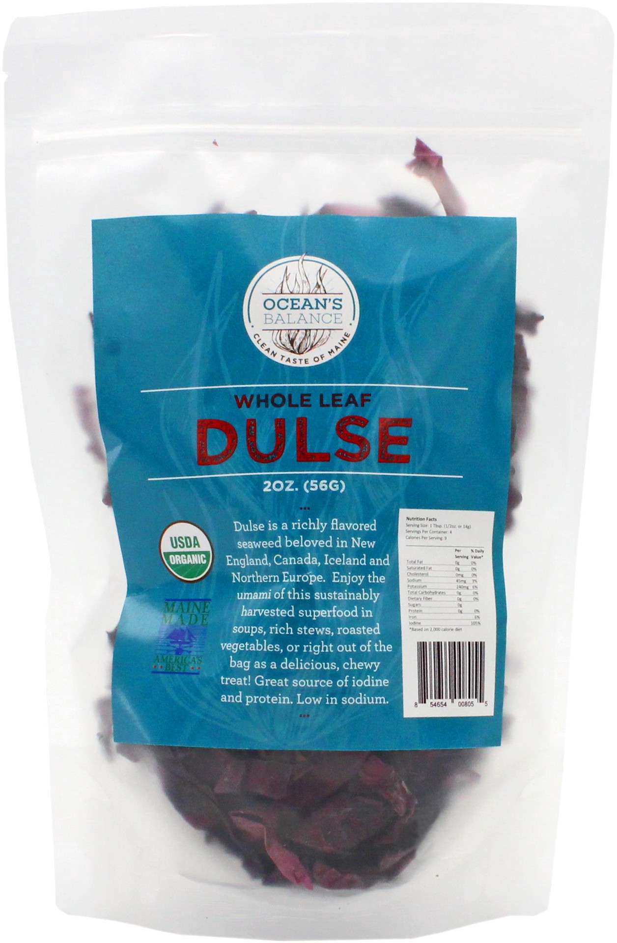 slide 1 of 1, Ocean's Balance Organic Whole Leaf Dulse, 2 oz