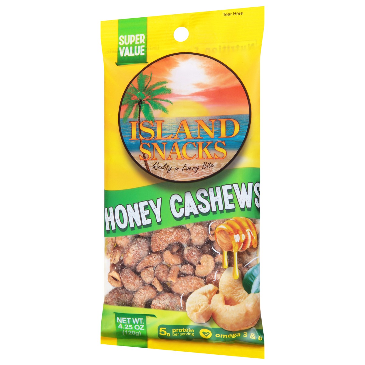 slide 2 of 12, Island Snacks Honey Cashews - 4.2 oz, 4.2 oz