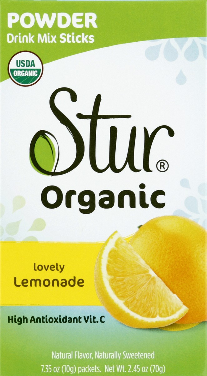 slide 4 of 4, Stur Organic Powder Drink Mix Sticks Lovely Lemonade, 2.45 oz