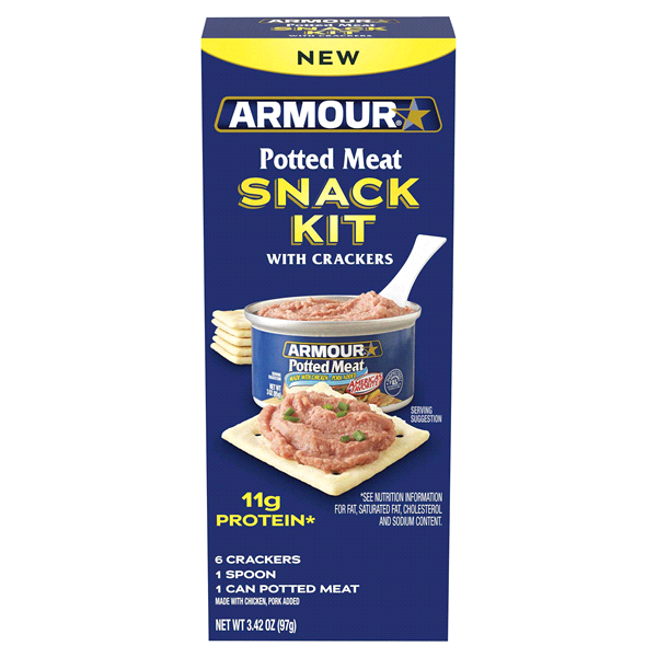 slide 1 of 1, Armour Star Potted Meat Snack Kit With Crackers, 3.4 oz