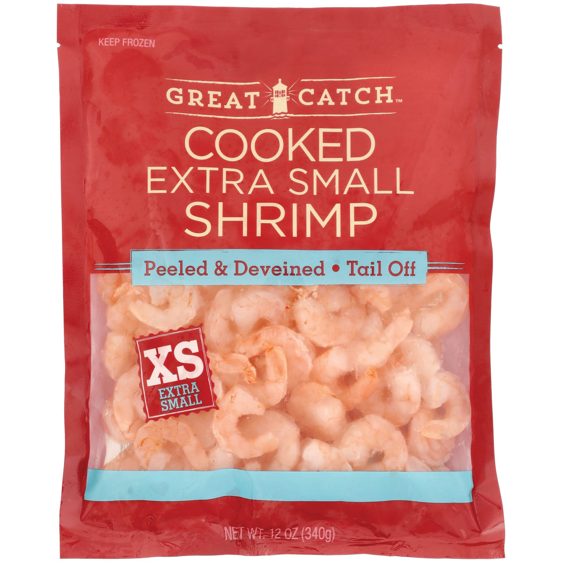 slide 1 of 1, Great Catch Tail On Cooked Small Shrimp 12 oz, 12 oz