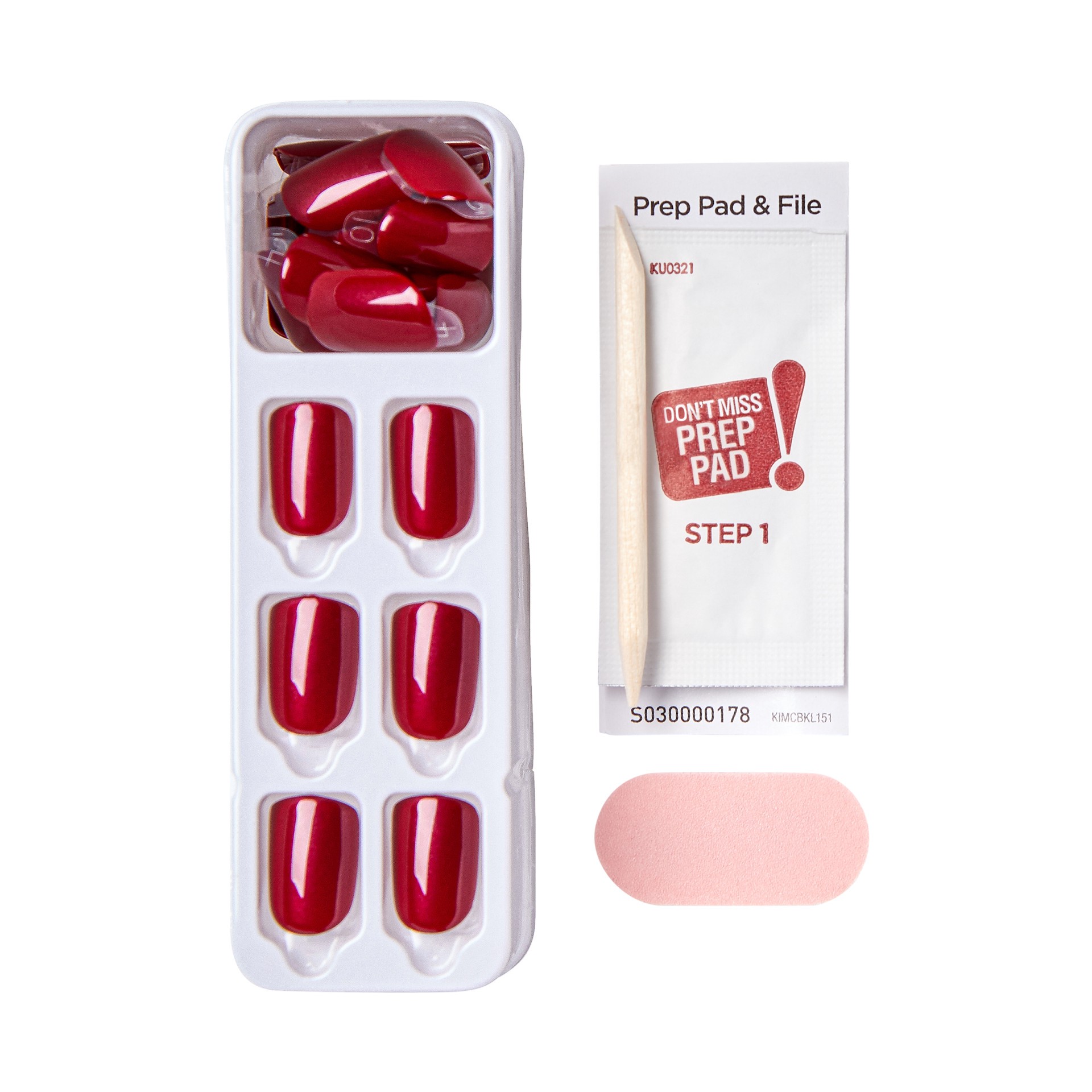 slide 2 of 5, imPRESS Color Press-On Nails, No Glue Needed, Red, Short Length, Square Shape, 33 Ct., 1 ct