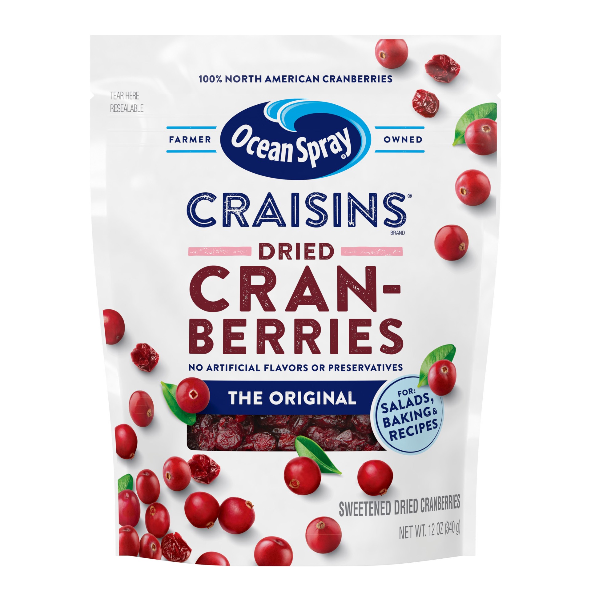 slide 1 of 11, Ocean Spray Craisins Original Dried Cranberries, Dried Fruit, 12 Oz Pouch, 12 oz