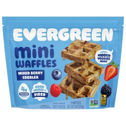 Evergreen Mixed Berry Cobbler Waffles Mini 9 ea