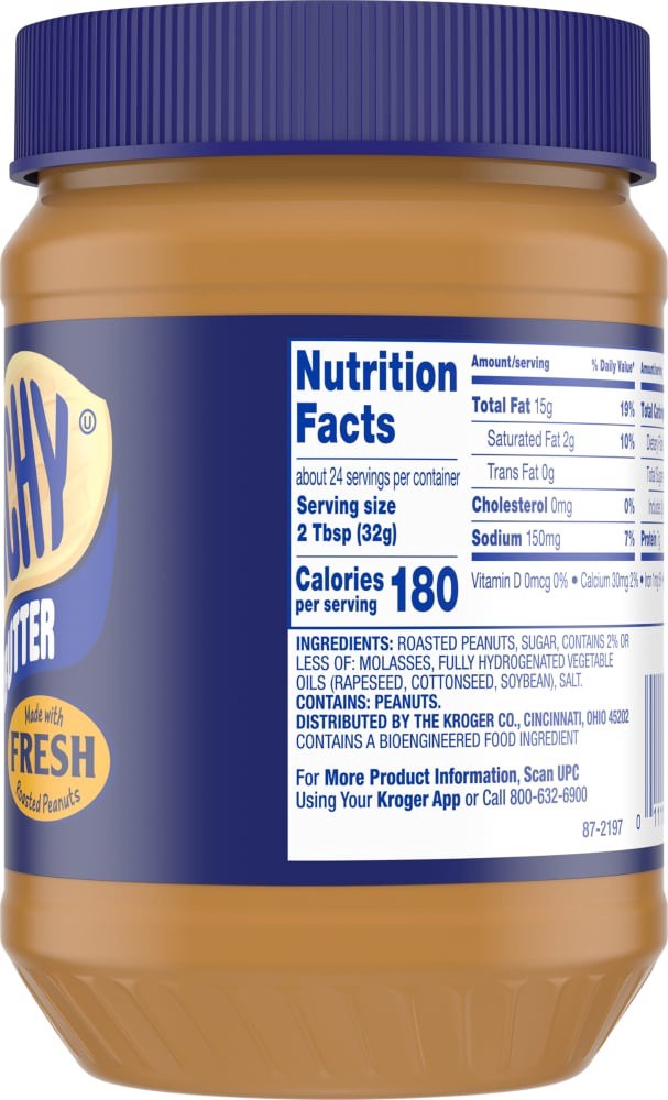 slide 2 of 4, Kroger Crunchy Peanut Butter Gluten Free, 28 oz